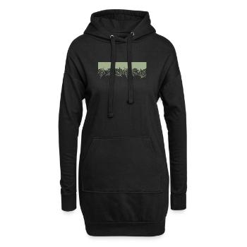 Natur Blätter Laub Wald Leaf - Hoodie-Kleid - Schwarz - Vorne