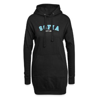 Sofia gegründet 1986 - Hoodie-Kleid - Schwarz - Vorne