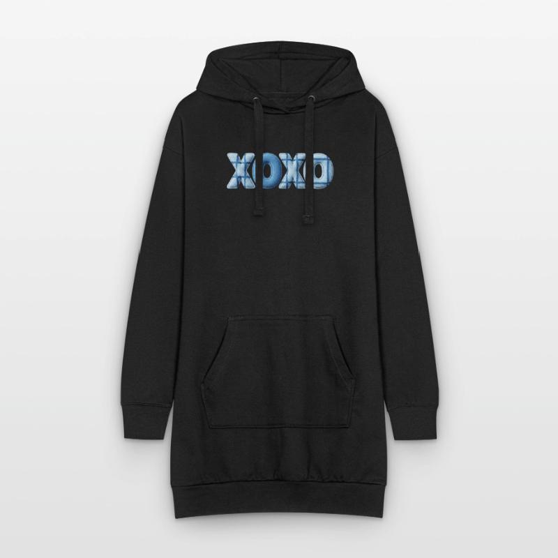 Look patchwork XOXO avec look tissu Sweat-shirt à capuche long Femme