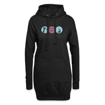 Ski - Skiurlaub und Ski fahren Retro - Hoodie-Kleid - Schwarz - Vorne