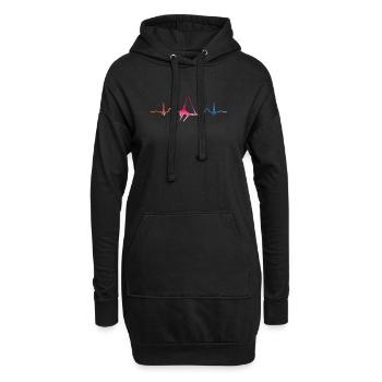 Écharpe verticale Battement de cœur Acrobaties aériennes Soie aérienne - Sweat-shirt à capuche long Femme - noir - Devant