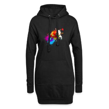 pferd,haflinger, graffiti, malerei, bunt, pferde, - Hoodie-Kleid - Schwarz - Vorne