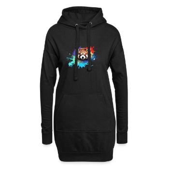 Roter panda ,Graffiti, Malerei,pandabär, bär, bunt - Hoodie-Kleid - Schwarz - Vorne