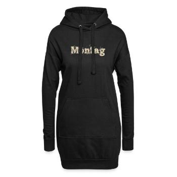 Montag - Hoodie-Kleid - Schwarz - Vorne