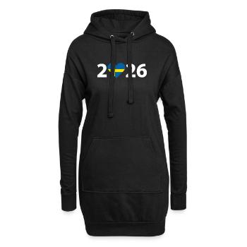 J’aime Suède 2026, Suède 2026 - Sweat-shirt à capuche long Femme - noir - Devant