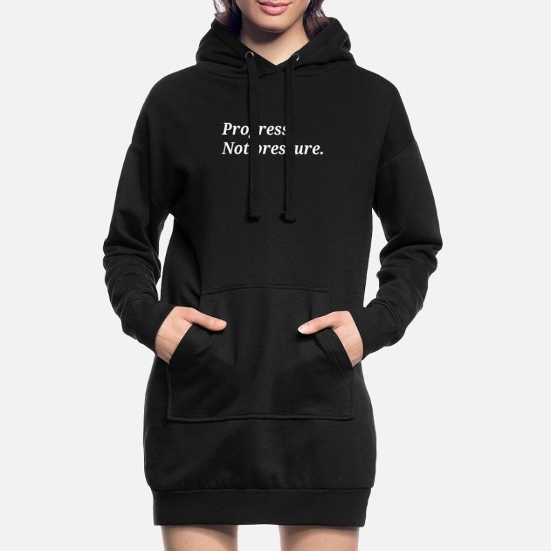 Progrès. Pas de pression. Sweat-shirt à capuche long Femme