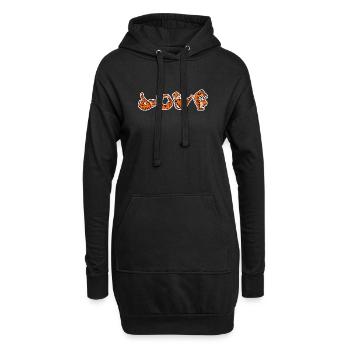 Love Yoga Fitness Tiger - Hoodie-Kleid - Schwarz - Vorne