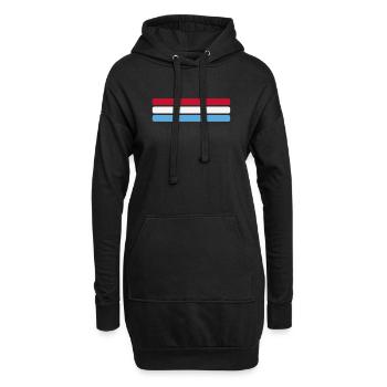 Luxemburg Flagge Minimal - Fahne Fan Streifen Desi - Hoodie-Kleid - Schwarz - Vorne