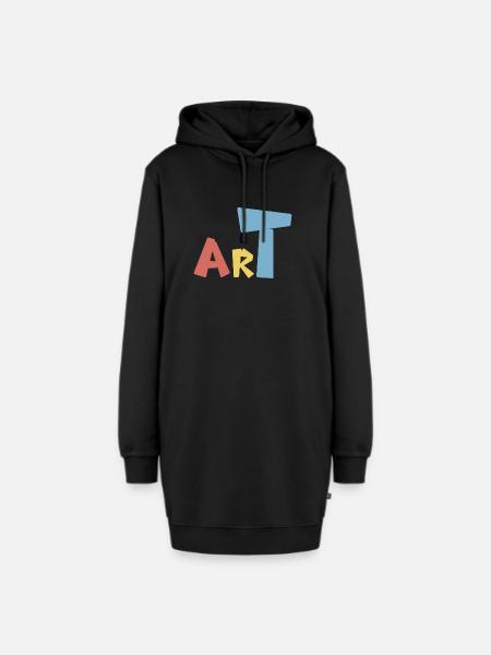 Art - Hoodie-Kleid - Schwarz