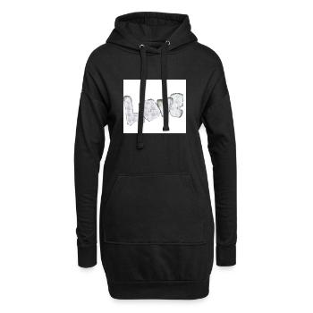 L’amour est tout simplement magique Lettrage de police - Sweat-shirt à capuche long Femme - noir - Devant