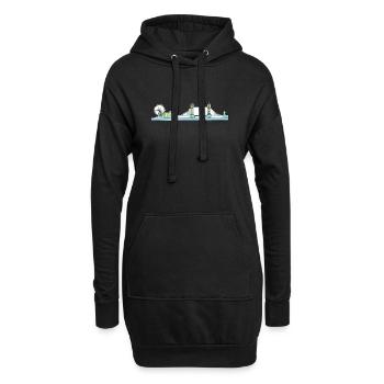 Art linéaire de la tour de la skyline de la ville de Londres - Sweat-shirt à capuche long Femme - noir - Devant