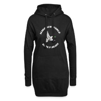 Rendez notre monde à nouveau pieux ! Colombe de la paix mondiale - Sweat-shirt à capuche long Femme - noir - Devant