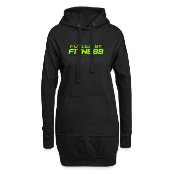 Fueled by Fitness - Sport - Gym - Athletics - Hoodie-Kleid - Schwarz - Vorne