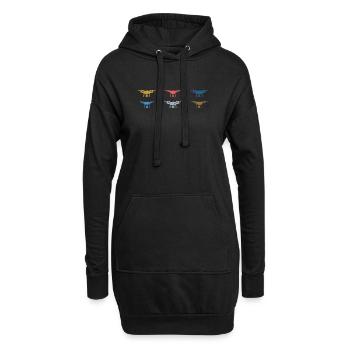 Pilote de drone vintage - Sweat-shirt à capuche long Femme - noir - Devant