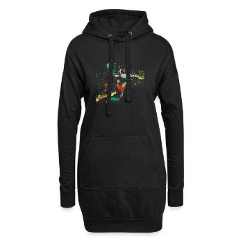 Handball, handballer, Beachhandball,Graffiti - Hoodie-Kleid - Schwarz - Vorne