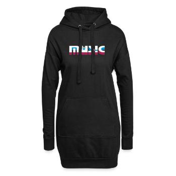 3D Musik Schriftzug mit Sternen - Hoodie-Kleid - Schwarz - Vorne