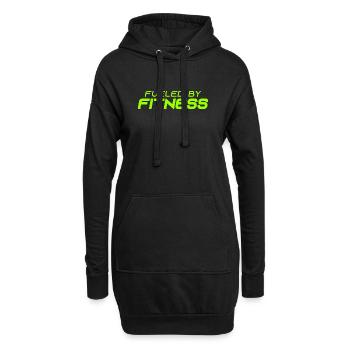 Fueled by Fitness - Sport - Gym - Athletics - Hoodie-Kleid - Schwarz - Vorne