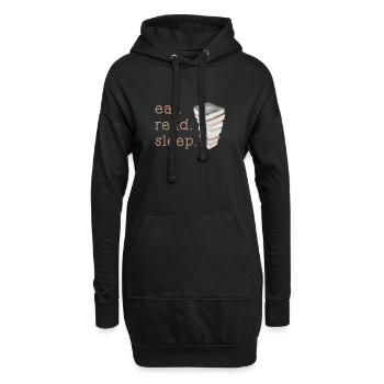 eat.read.sleep - Hoodie Dress - black - Front