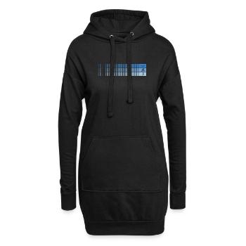 Dégradé azur code-barres oiseau - Sweat-shirt à capuche long Femme - noir - Devant