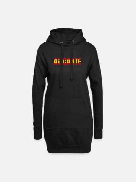 Alicante Flagge Spanien - Hoodie-Kleid - Schwarz