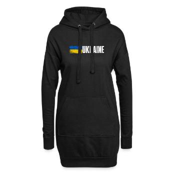 Drapeau de l’Ukraine brossé Typographie audacieuse - Sweat-shirt à capuche long Femme - noir - Devant