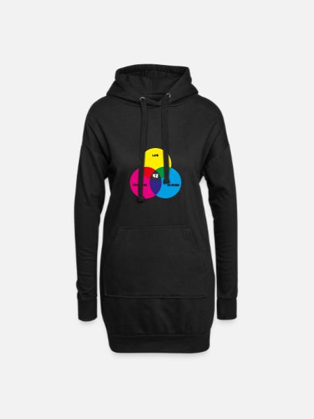 Die Antwort ist 42- Das Leben das Universum und e - Hoodie-Kleid - Schwarz