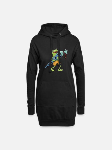 Frosch Schultüte - Hoodie-Kleid - Schwarz
