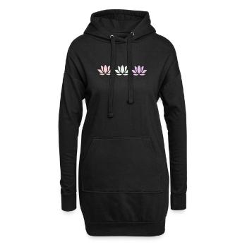 Fleur de lotus Fleur de lotus Fleur de lotus Fleur de violette Fleur de yoga - Sweat-shirt à capuche long Femme - noir - Devant