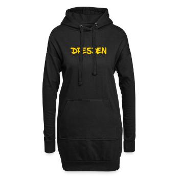 Dresden - Sachsen - Frauenkirche - Zwinger - Elbe - Hoodie-Kleid - Schwarz - Vorne