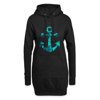 ancre - Sweat-shirt à capuche long Femme - noir - Devant