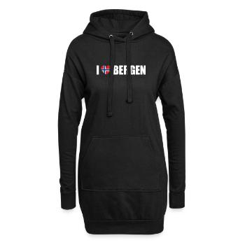 J’adore Bergen, Norvège - Sweat-shirt à capuche long Femme - noir - Devant