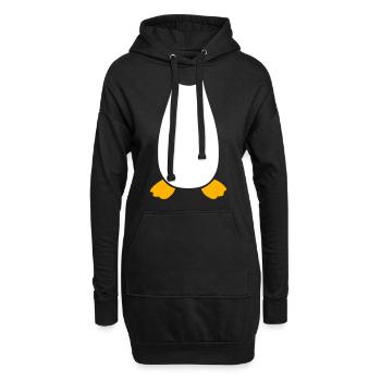 Pingouin Costume Carnaval Animal Bas Du Corps Drôle - Sweat-shirt à capuche long Femme - noir - Devant
