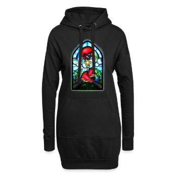 Holy Skates - Kirchenfenster mit Rollschuhen - Hoodie-Kleid - Schwarz - Vorne