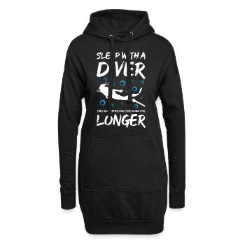 Dormir avec un plongeur - Sweat-shirt à capuche long Femme - noir - Devant