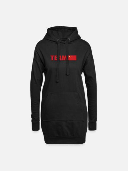 Support Team China - Hoodie Dress - black