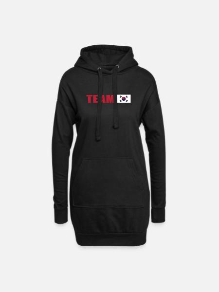 Südkoreanische Flagge Inspiration Design - Hoodie-Kleid - Schwarz