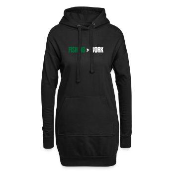 Fishing Greater Than Work – Angeln Design - Hoodie Dress - black - Front