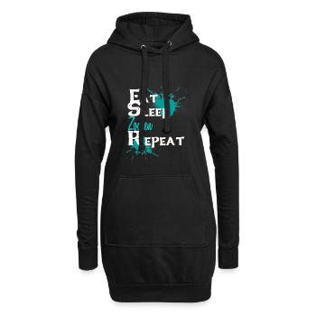 Zocken - Hoodie-Kleid - Schwarz - Vorne