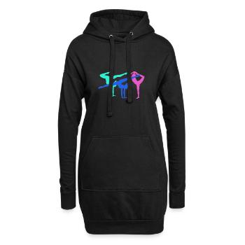 Gymnaste, yoga, sports, exercices, danse, gymnastique - Sweat-shirt à capuche long Femme - noir - Devant