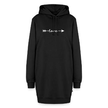 amour flèche tendance cadeau amour amoureux - Sweat-shirt à capuche long Femme - noir - Devant