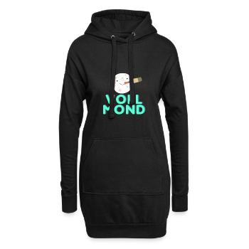 Vollmond, voller Mond - Hoodie-Kleid - Schwarz - Vorne