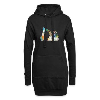 bagger,baggerfahren,baggerfahren,graffiti,bunt - Hoodie-Kleid - Schwarz - Vorne