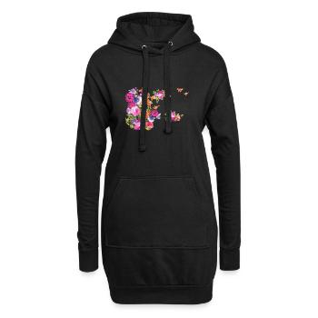 fleurs,fleur,printemps,fleurs - Sweat-shirt à capuche long Femme - noir - Devant