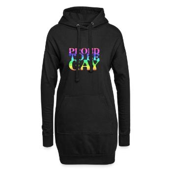 proud to be gay,gay,LGBT,Regenbogen - Hoodie-Kleid - Schwarz - Vorne