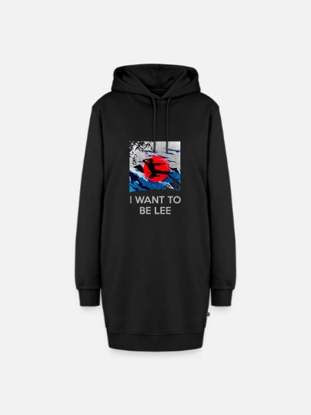 I want to be Lee - Bruce Lee - Hoodie-Kleid - Schwarz