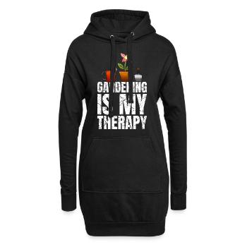 Le jardinage est ma thérapie - Sweat-shirt à capuche long Femme - noir - Devant