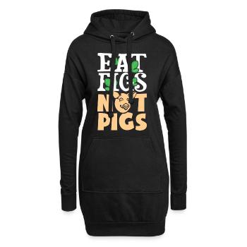 Mange Figs Not Pigs - Vegan, défenseur des droits des animaux - Sweat-shirt à capuche long Femme - noir - Devant