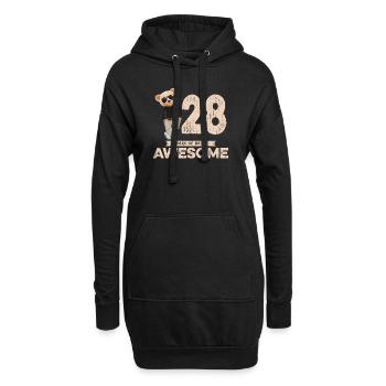 28 ans d’être un ours en peluche génial - Sweat-shirt à capuche long Femme - noir - Devant