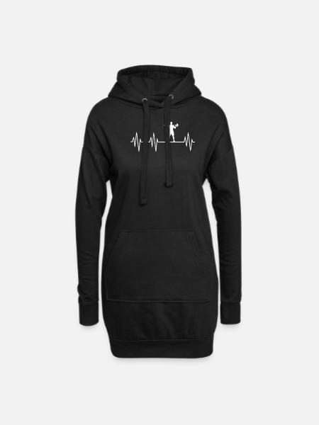 Herzschlag Gym - Hoodie-Kleid - Schwarz