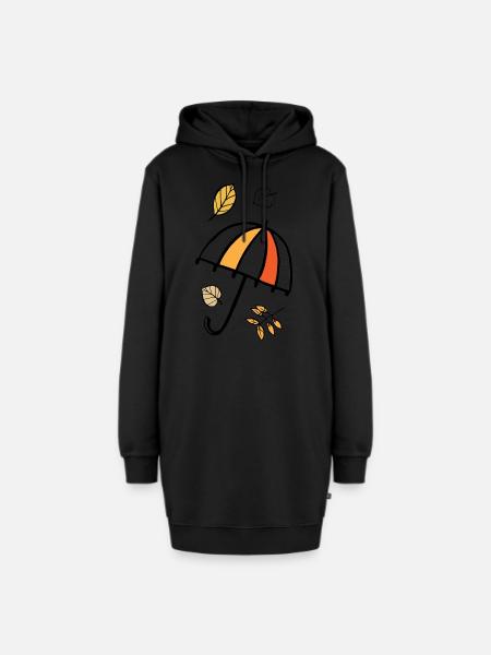 Der Herbst - Hoodie-Kleid - Schwarz